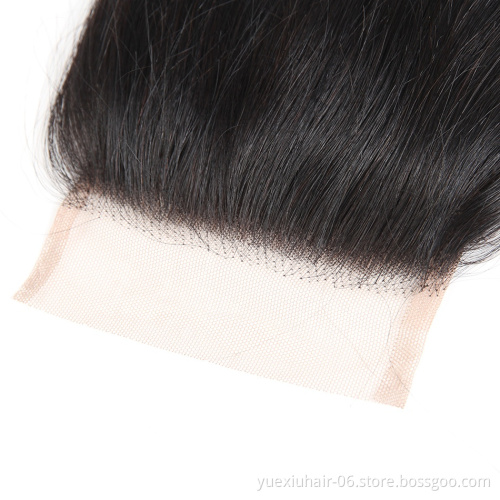 Brazilian Virgin Human Hair Silky Straight 4x4 Lace Closure